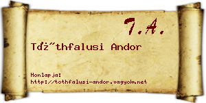Tóthfalusi Andor névjegykártya
