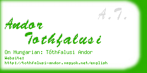 andor tothfalusi business card
